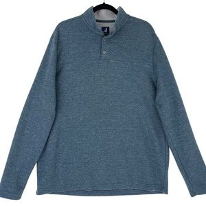 johnnie O Men's Dusty Henley Pullover Sweater Pacific Blue Sz XL Golf Casual